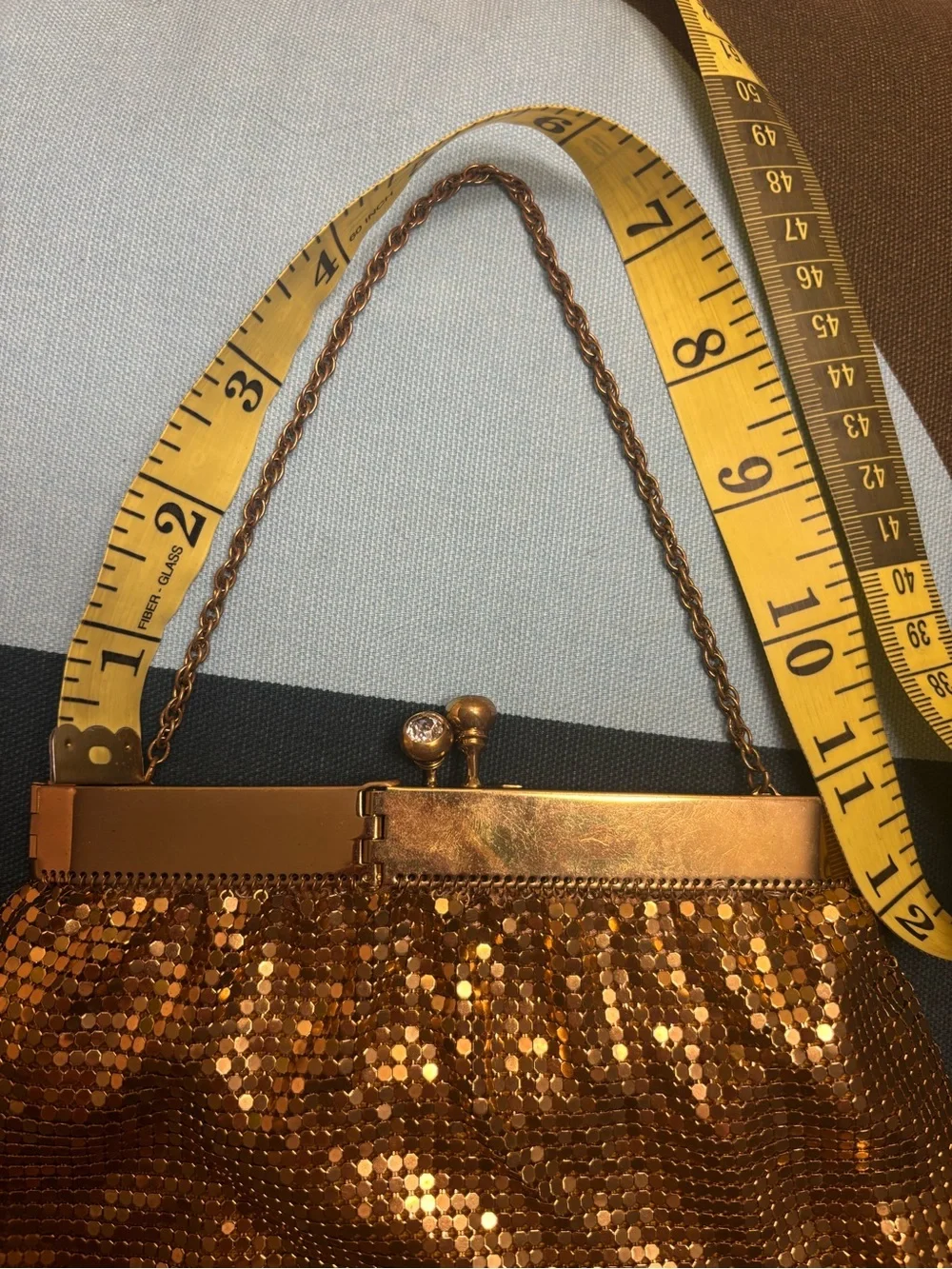 Vintage Gold Mesh Evening Clutch